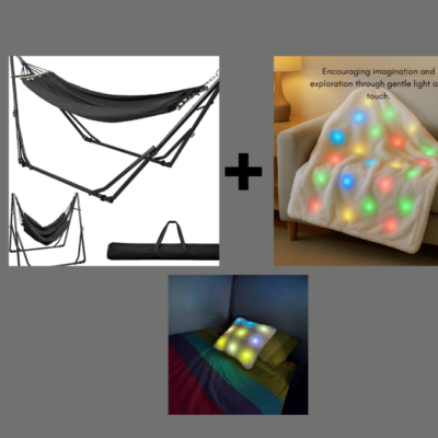 2 in 1 Hammock + a LED light up sensory blanket and a LED light up pillow